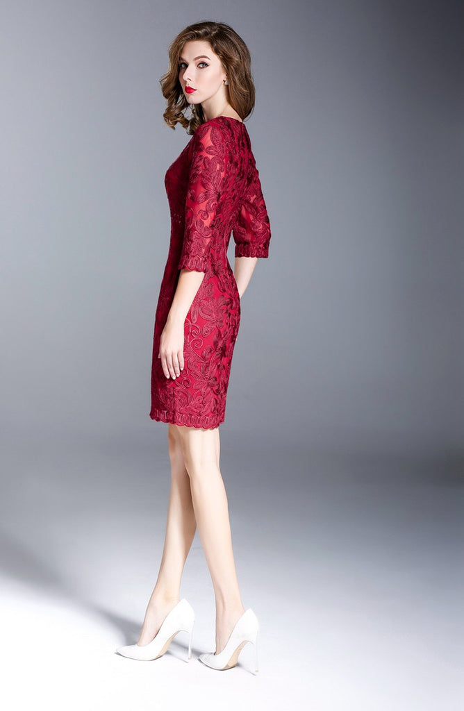 All Embroidered Dress W/ Sequin