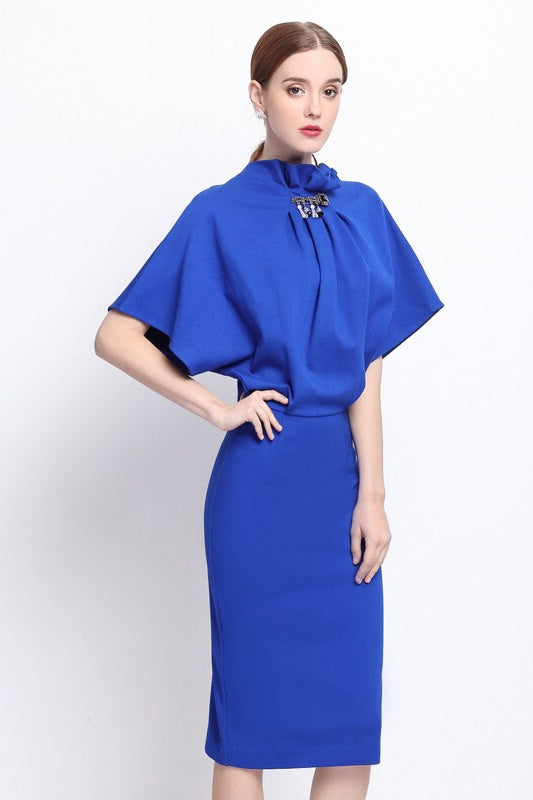 Dolman Sleeve Dress W/ Bead Detail