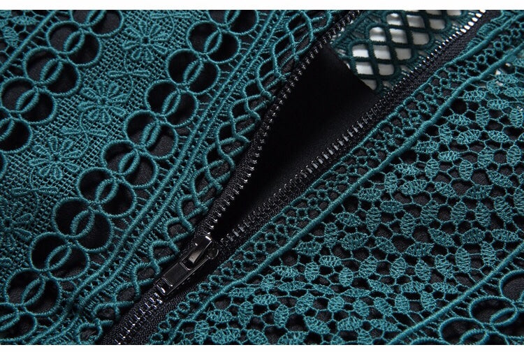 Lace Dress W/ Pleated Detail