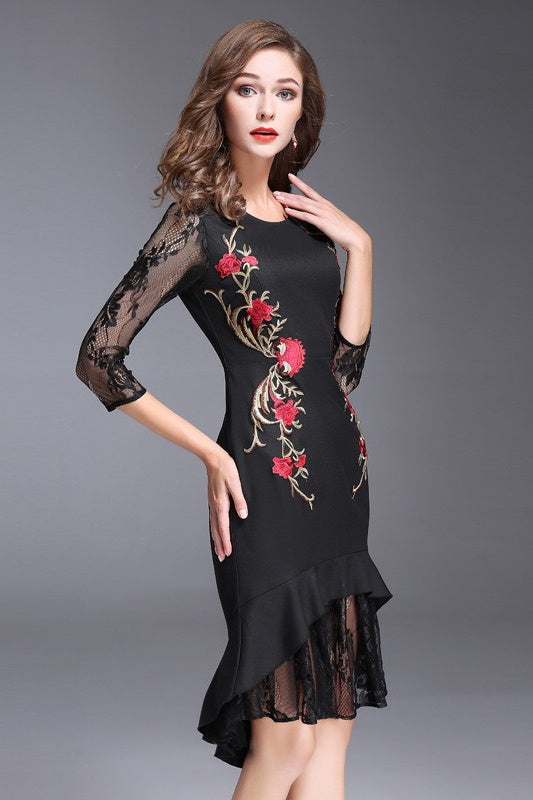 Embroidered Lace Dress