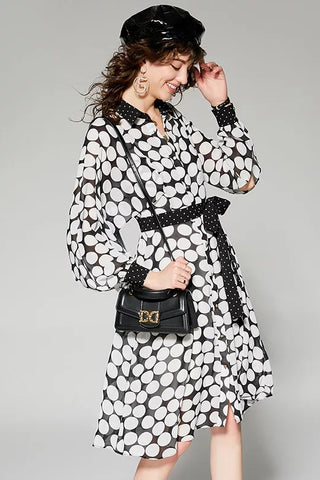 Mixed Dot Print Dress