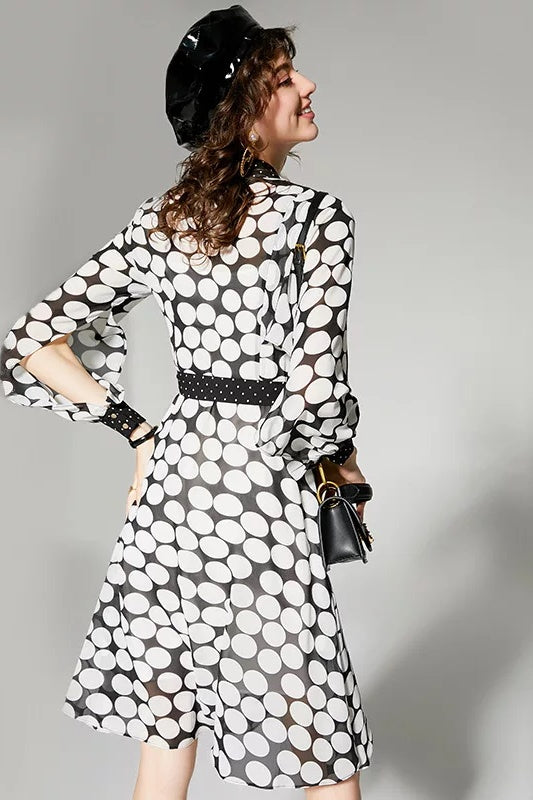Mixed Dot Print Dress