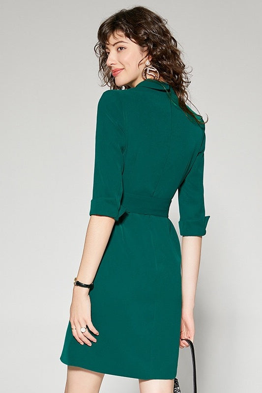 Double Breasted Blazer Dress W/ Belt