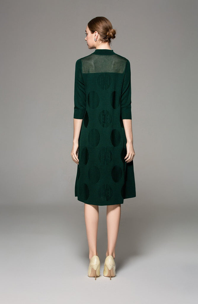 Quarter Sleeve Casual Knit Dress