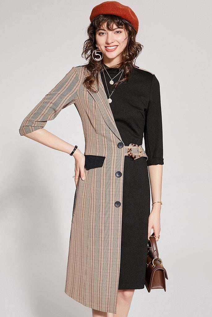 Color Block Belted Dress