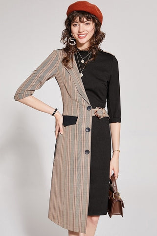 Color Block Belted Dress