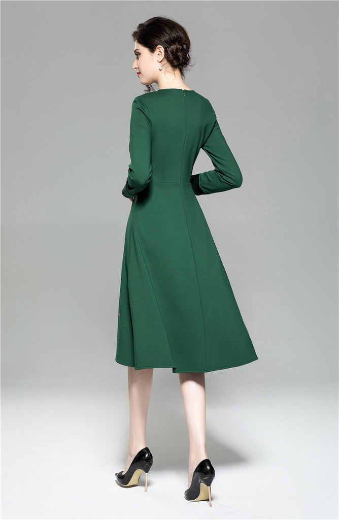 Tulip Hem Embroidered Dress