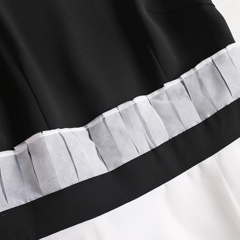 Chiffon Midi Dress W/ Organza