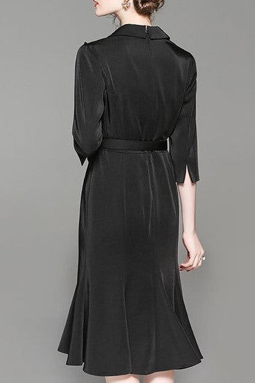 Fashion Collar Dress W/ Belt