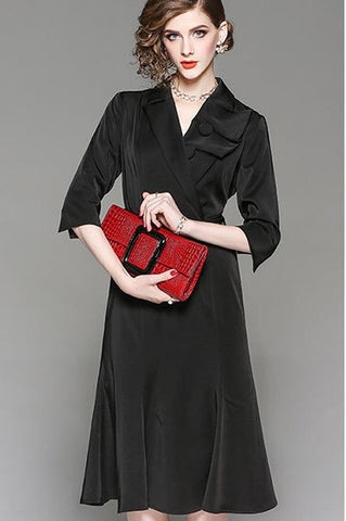 Fashion Collar Dress W/ Belt