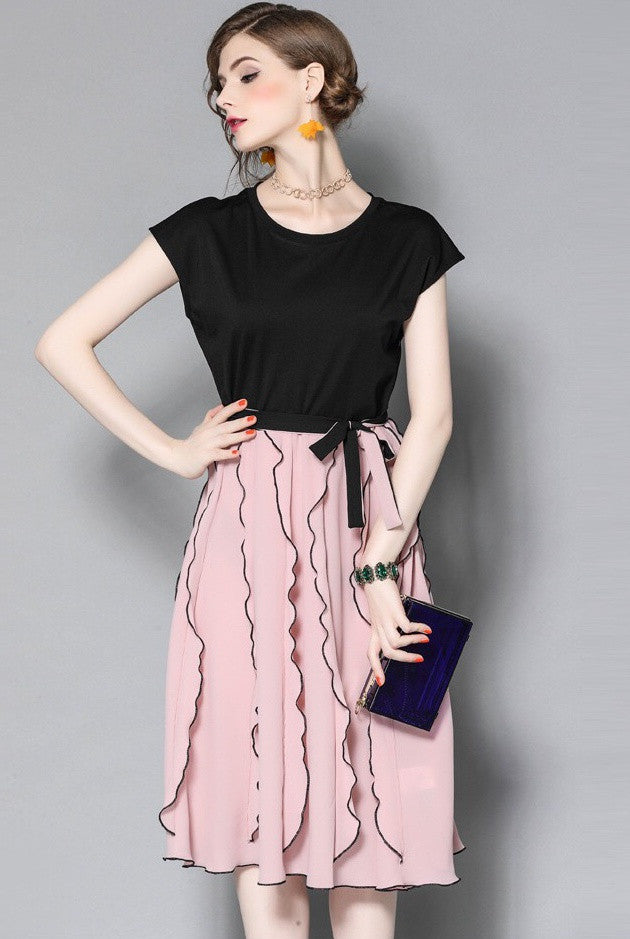 Midi Dress W/ Ruffled Detail