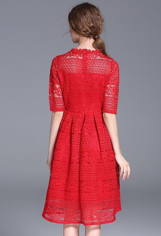All-Over Lace Midi Dress
