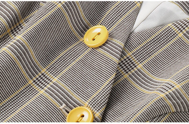 Sleeveless Plaid Dress W/ Buttons