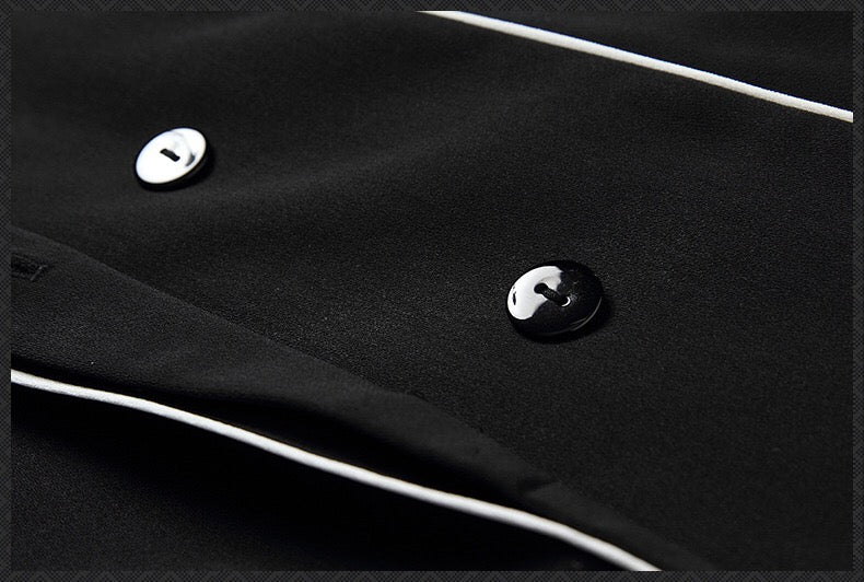 Black Dress With White Piping