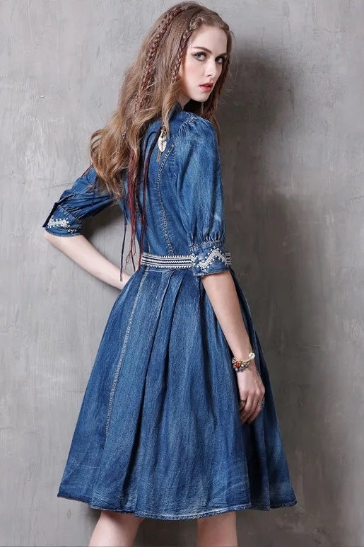 Button Down Denim Dress
