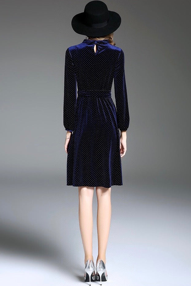 Velvet Midi Dress W/ Choker