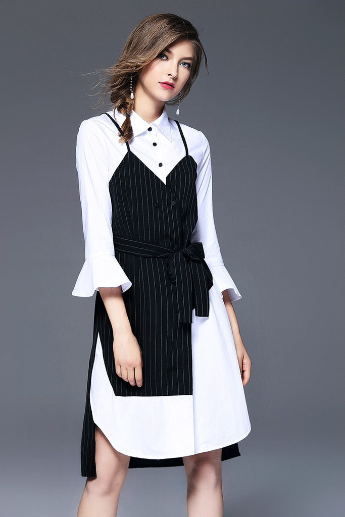 Color Block Shirt Dress