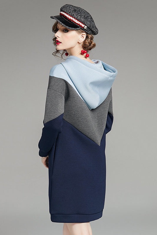 Color Block Sweatshirt Dress