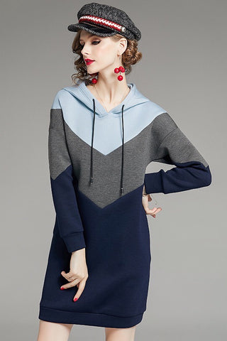 Color Block Sweatshirt Dress