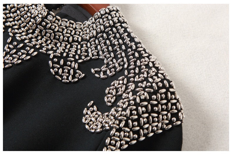 Long Sleeve Beaded Midi Dress