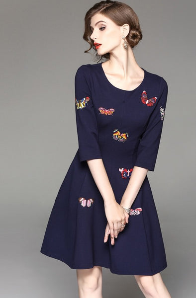 Khaki Midi Dress For Work With Plaid Color Block - Daytime Dress ...