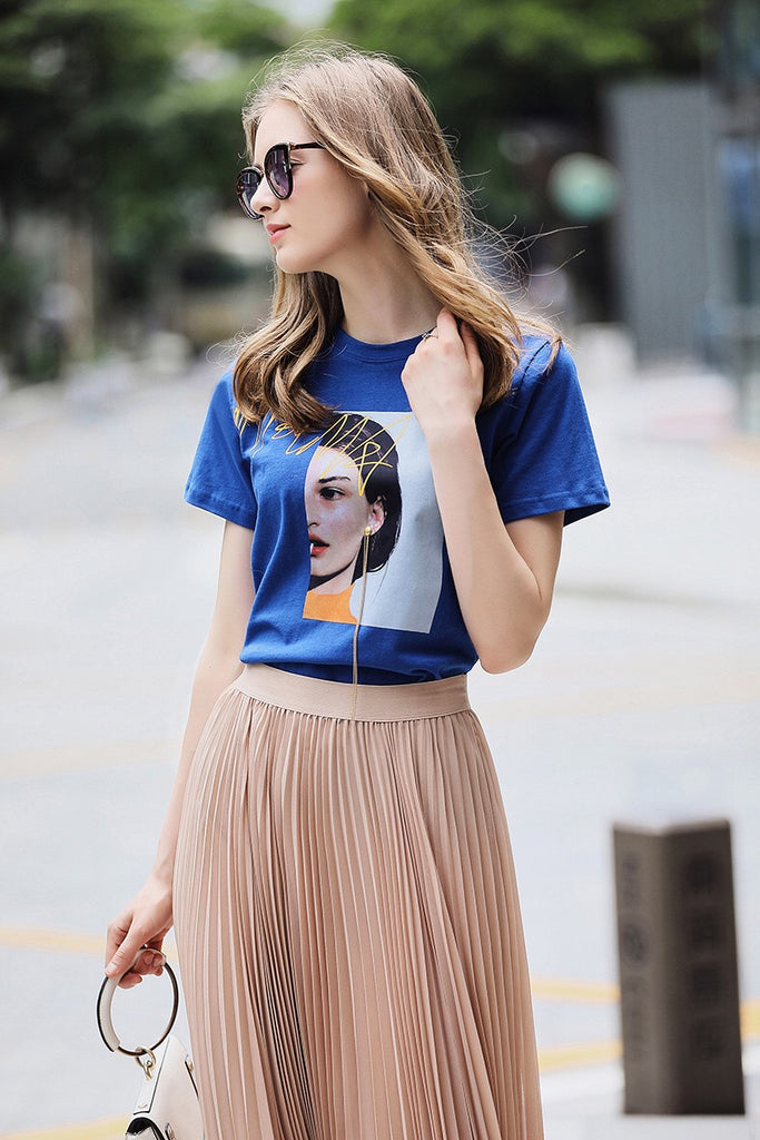 Blue T-Shirt W/ Earing