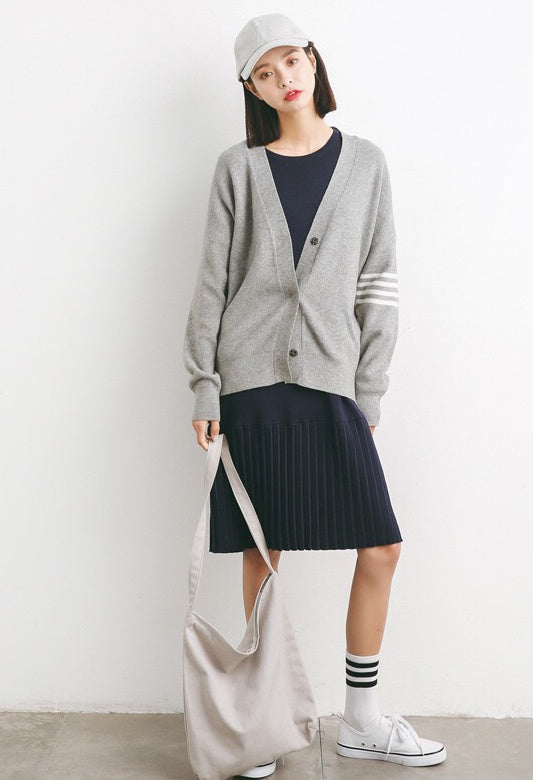 Oversized Cardigan W/ Stripe