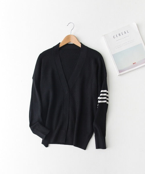 Oversized Cardigan W/ Stripe