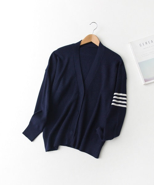 Oversized Cardigan W/ Stripe