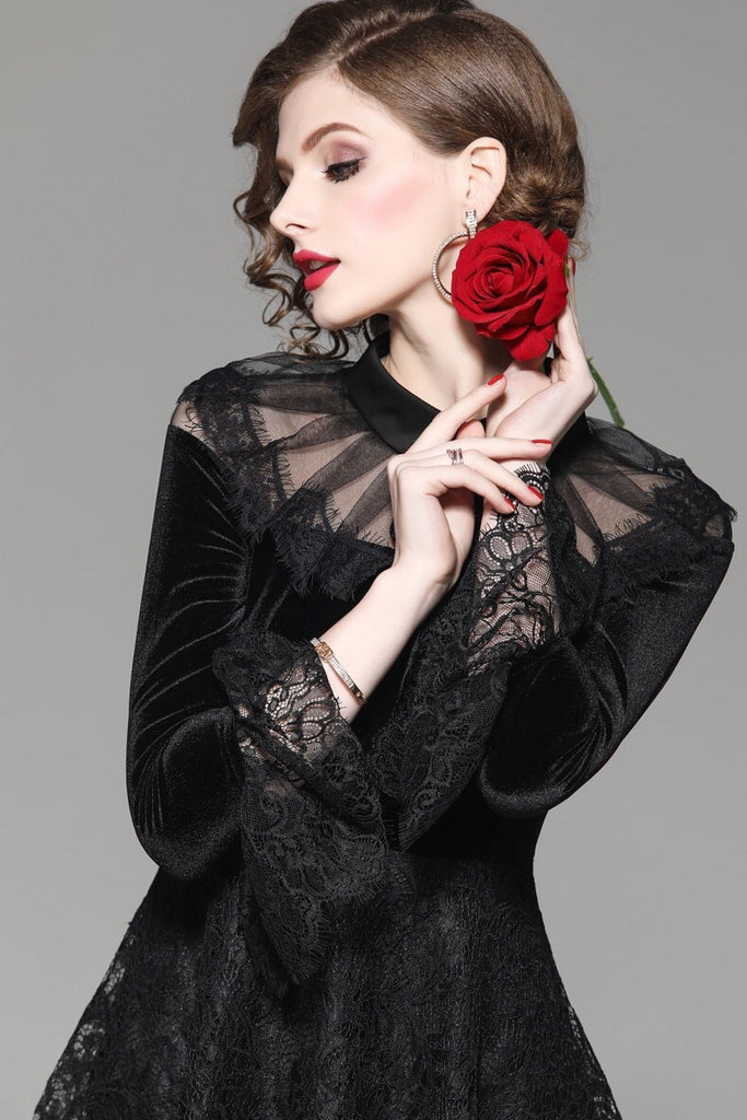 Velvet and Lace Party Dress