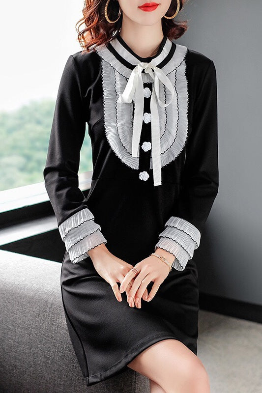 cute black and white dresses Short Prom Dress,homecoming Dress blackSize(cm) Adoeren Women Elegant Colorblock Maxi