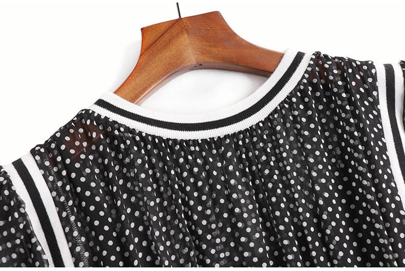 Black Polka Dot Silk Dress