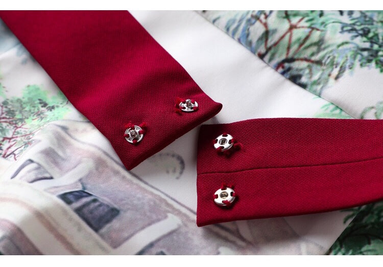 Floral Dress W/ Red Belt