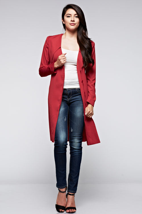 Button Down Jacket W/ Waist Band - Dress Album