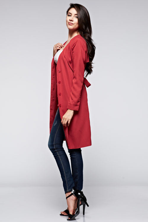 Button Down Jacket W/ Waist Band - Dress Album