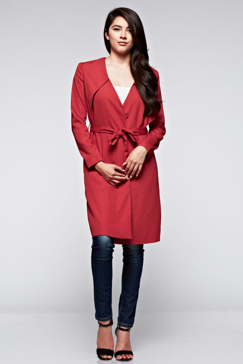 Button Down Jacket W/ Waist Band - Dress Album