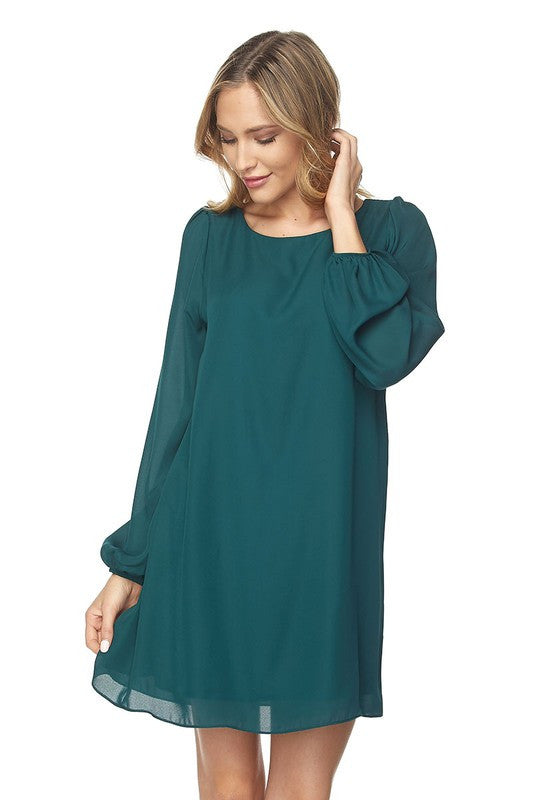 Long Bell Sleeve Shift Dress