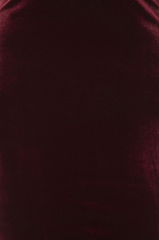 Overlap V Neck Velvet Dress