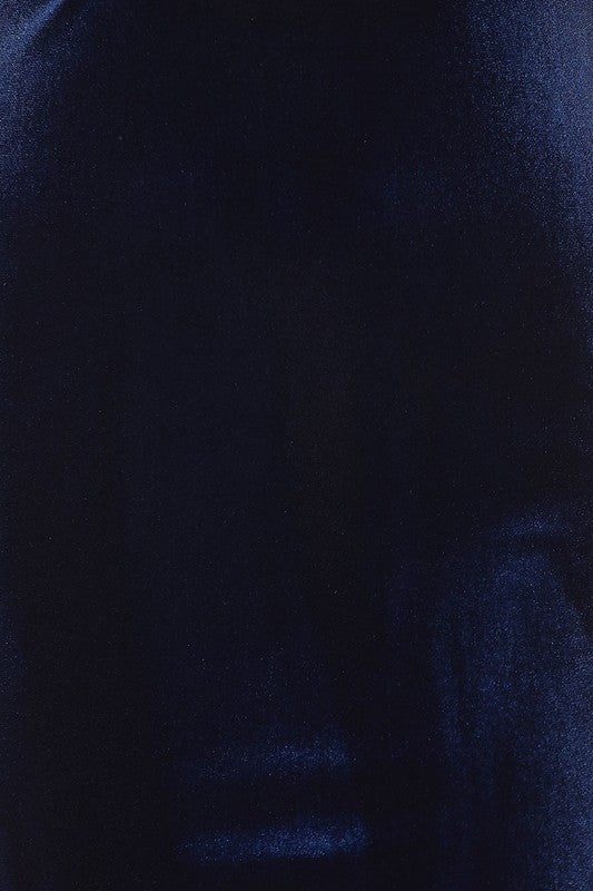 Overlap V Neck Velvet Dress