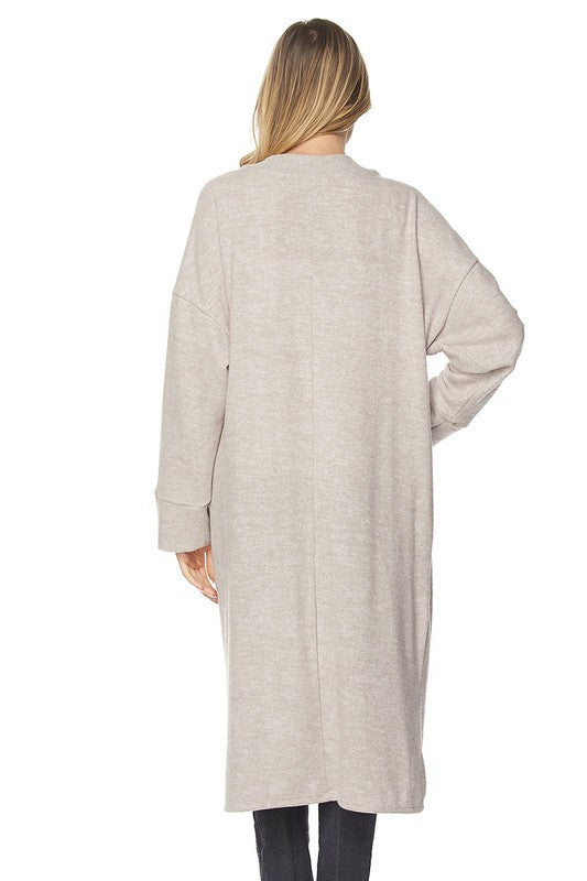 Brushed Coat W/ Pockets