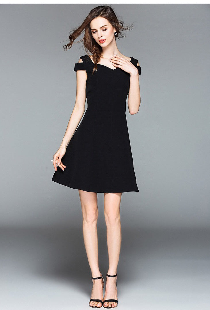 little black skater dress Womens Lipsy Black Button Side Mini Skater Dress US 12