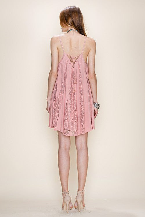 Camisole Style Lace Detail Dress - Dress Album