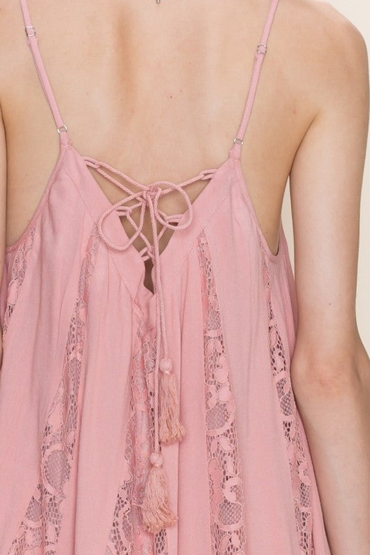 Camisole Style Lace Detail Dress - Dress Album