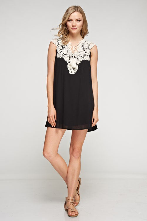 Gauze Crochet & Tassel detailed Dress - Dress Album