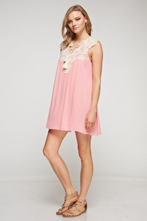 Gauze Crochet & Tassel detailed Dress - Dress Album