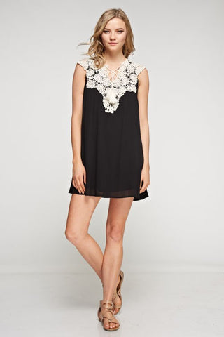 Gauze Crochet & Tassel detailed Dress - Dress Album