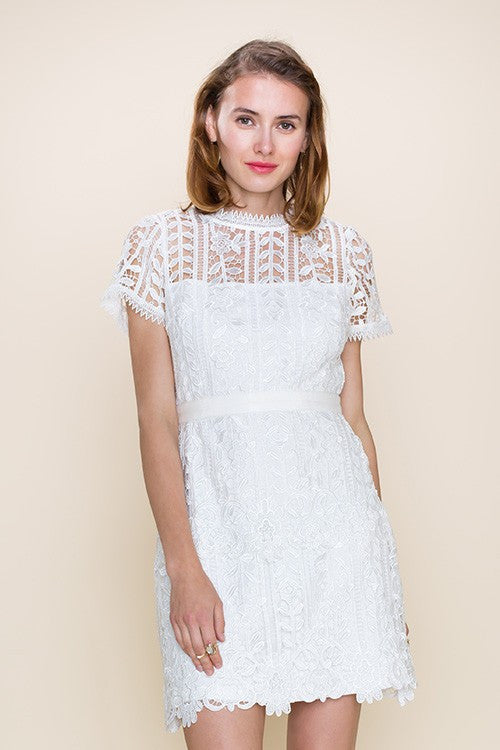Crochet Lace Detailed Dress M / White Crochet Lace Detailed Dress M / White