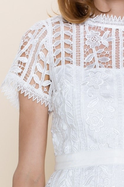 Crochet Lace Detailed Dress - Dress Album