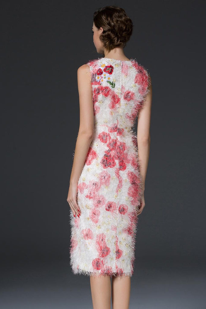 Fluffy Embroidered Floral Dress