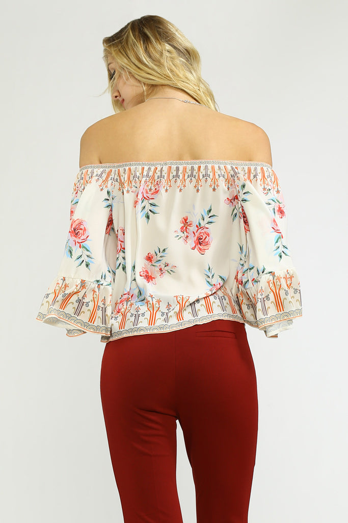Off Shoulder Top W/ Belled Sleeve